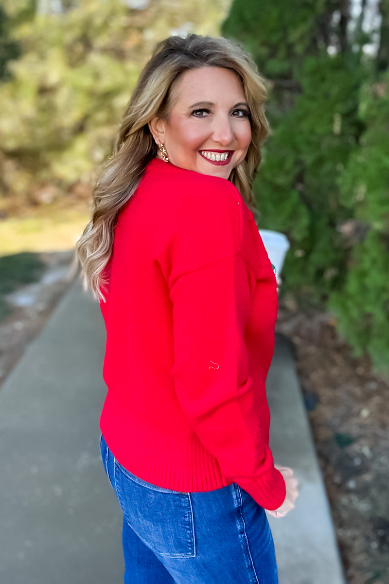 Beatrice Embroidered Sweater : Red