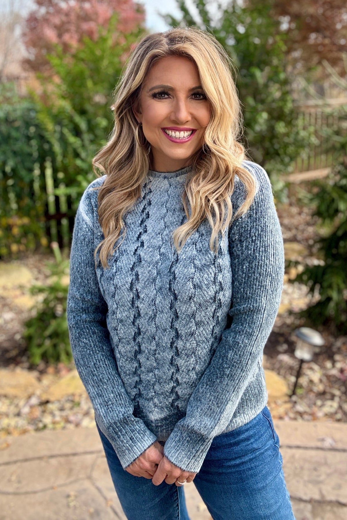 Charlie B Tae Crew Neck Sweater : Denim