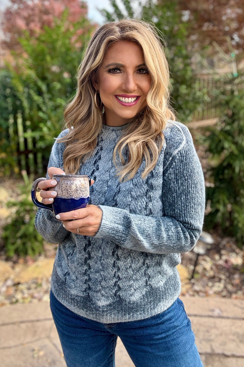 Charlie B Tae Crew Neck Sweater : Denim