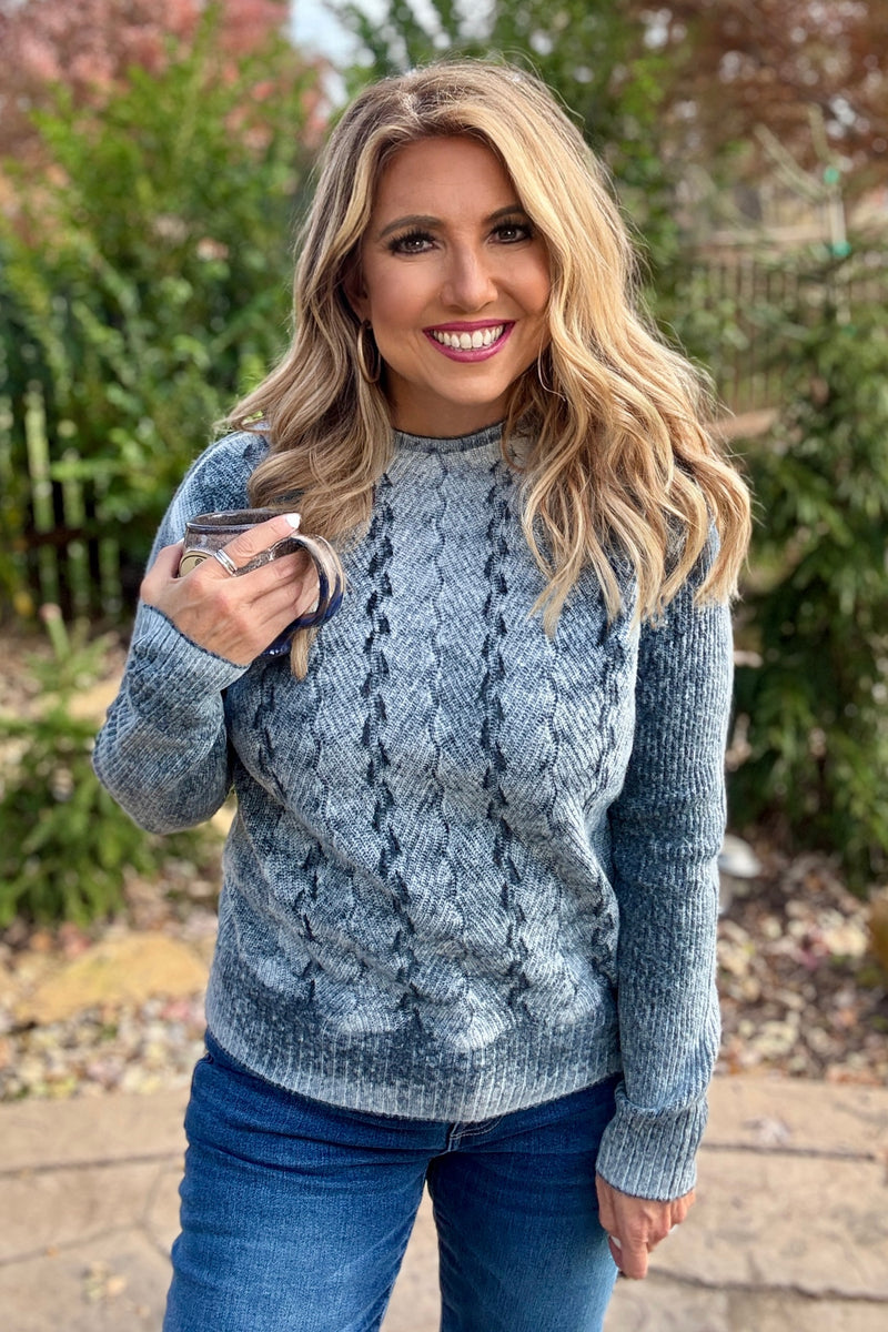 Charlie B Tae Crew Neck Sweater : Denim