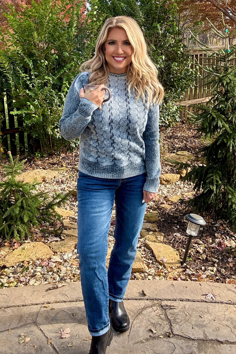 Charlie B Tae Crew Neck Sweater : Denim