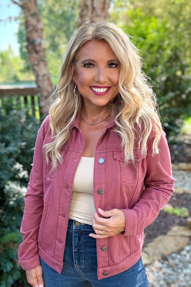 Bridie Button Up Jacket : Dark Mauve