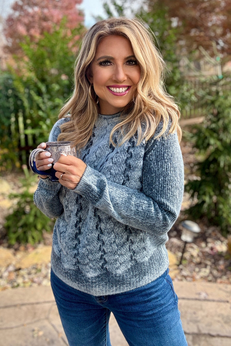 Charlie B Tae Crew Neck Sweater : Denim