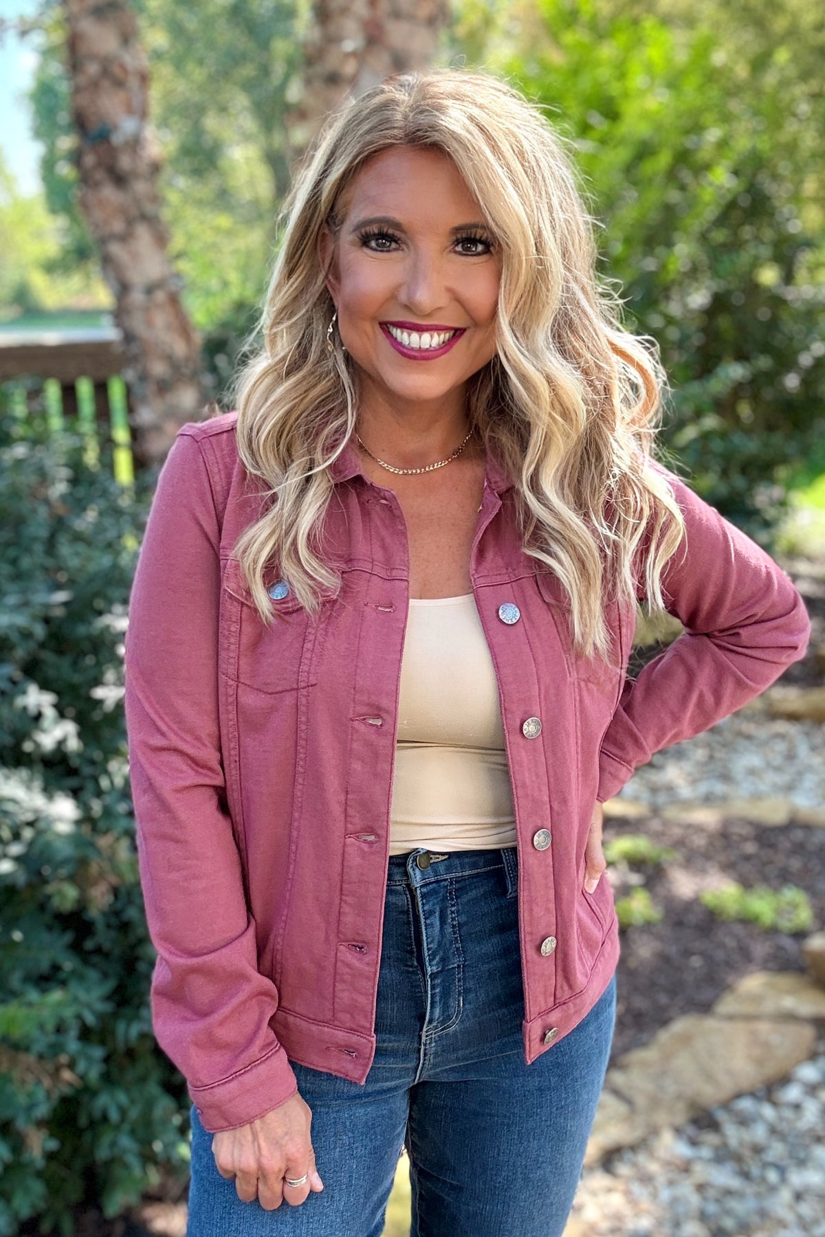 Bridie Button Up Jacket : Dark Mauve