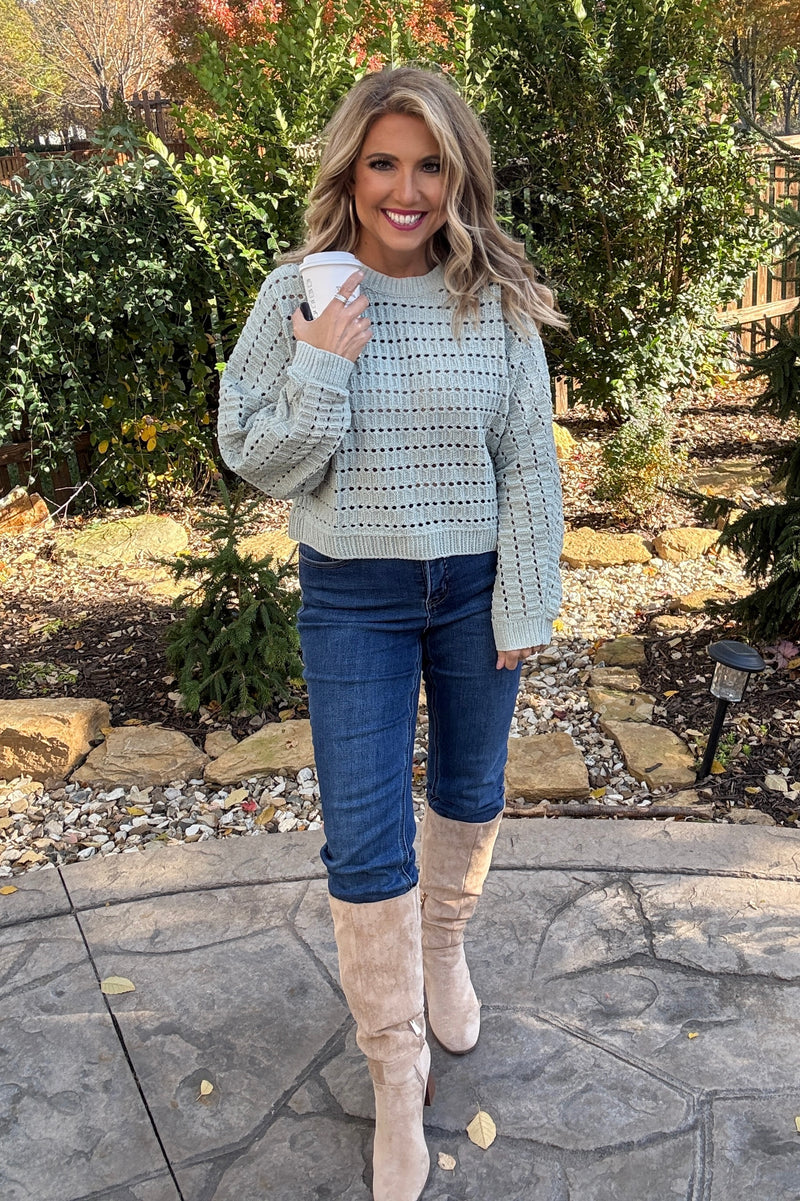 Lilith Crop Sweater : Sage