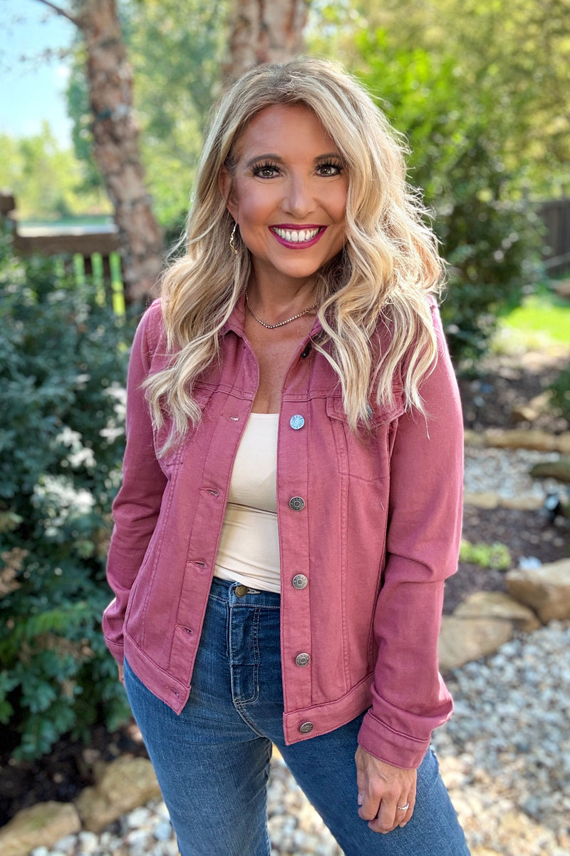 Bridie Button Up Jacket : Dark Mauve