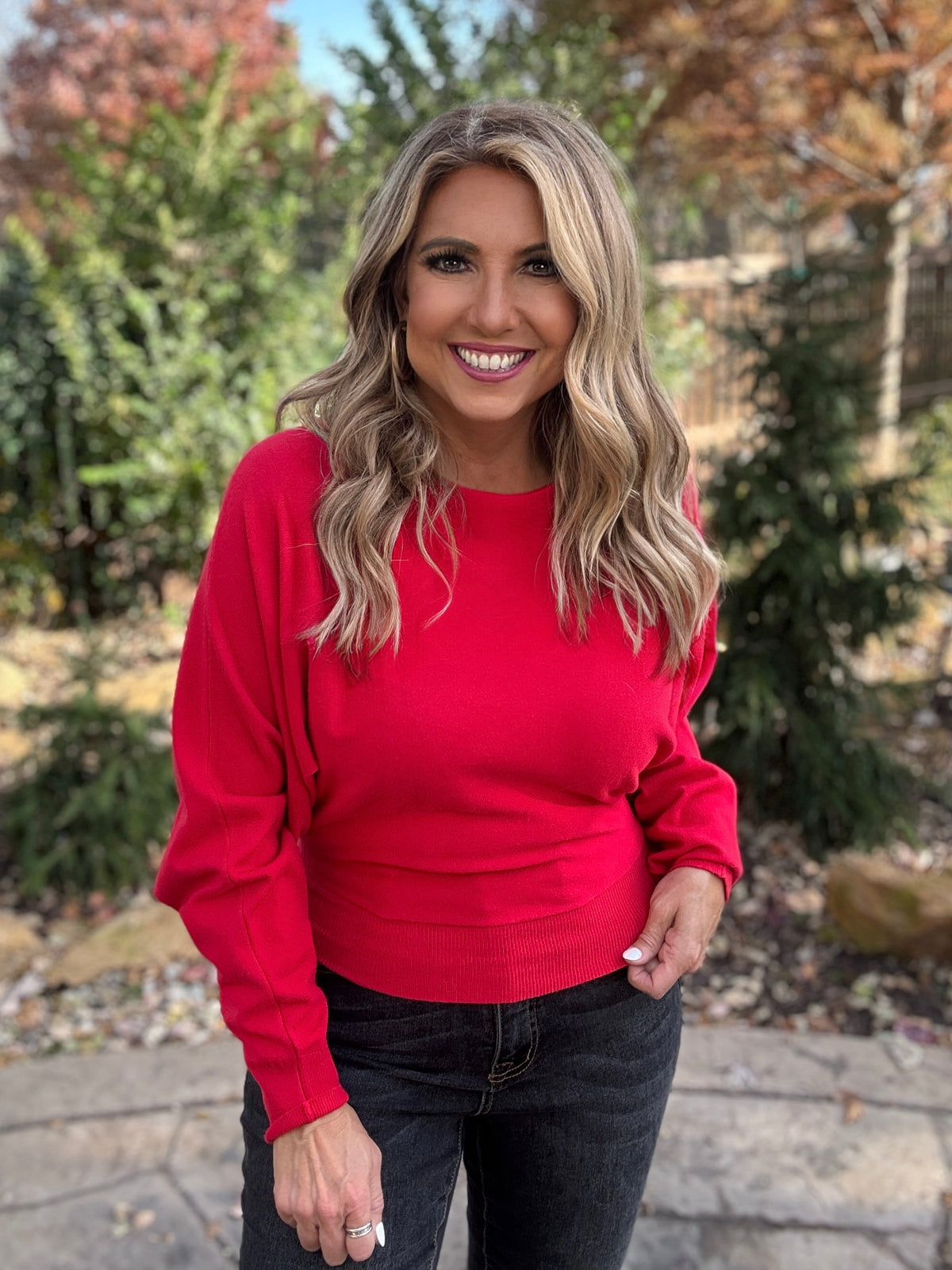 Astra Boatneck Sweater : Red