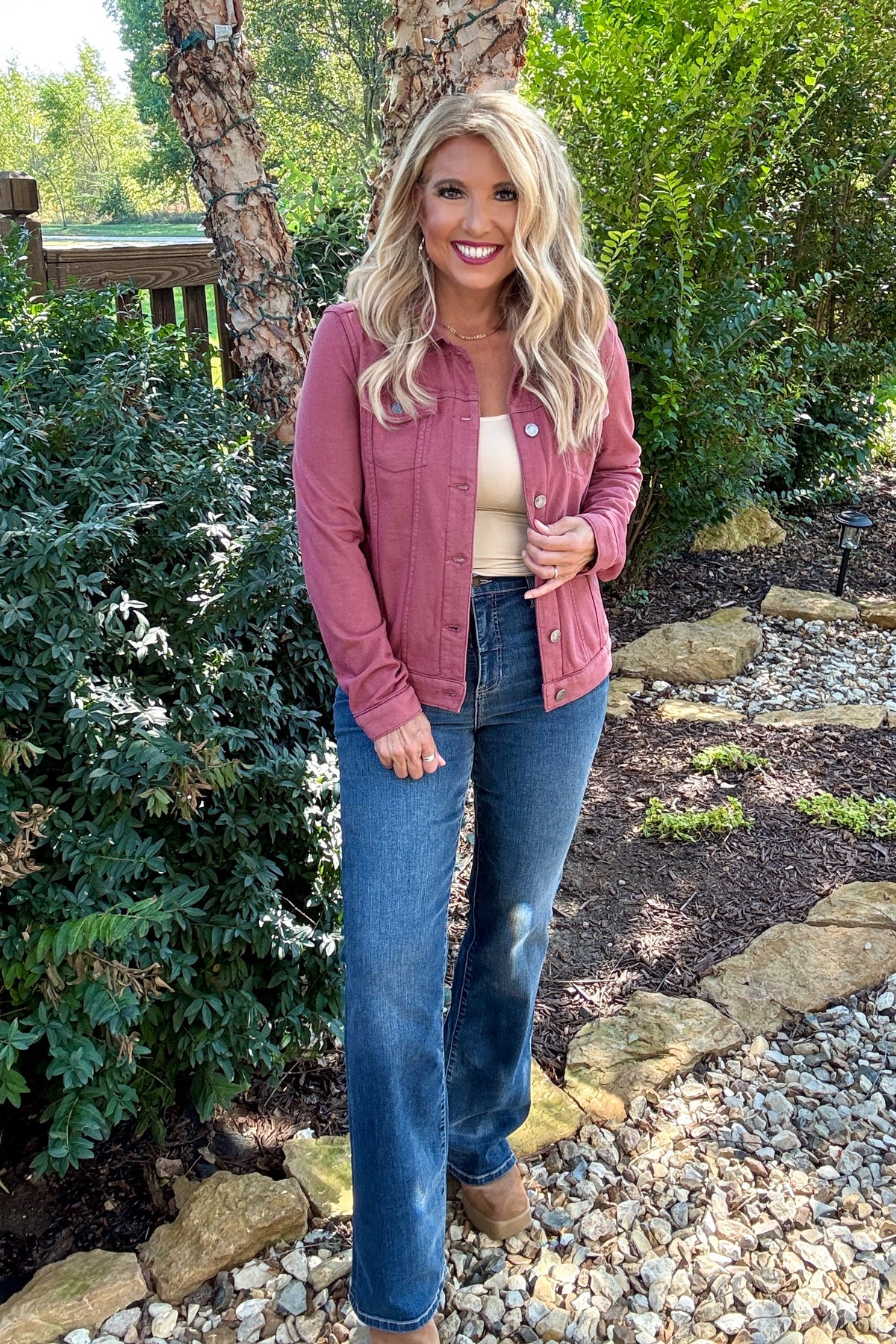 Bridie Button Up Jacket : Dark Mauve