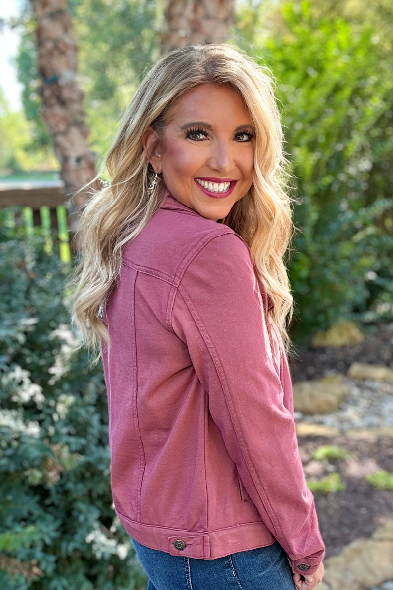 Bridie Button Up Jacket : Dark Mauve