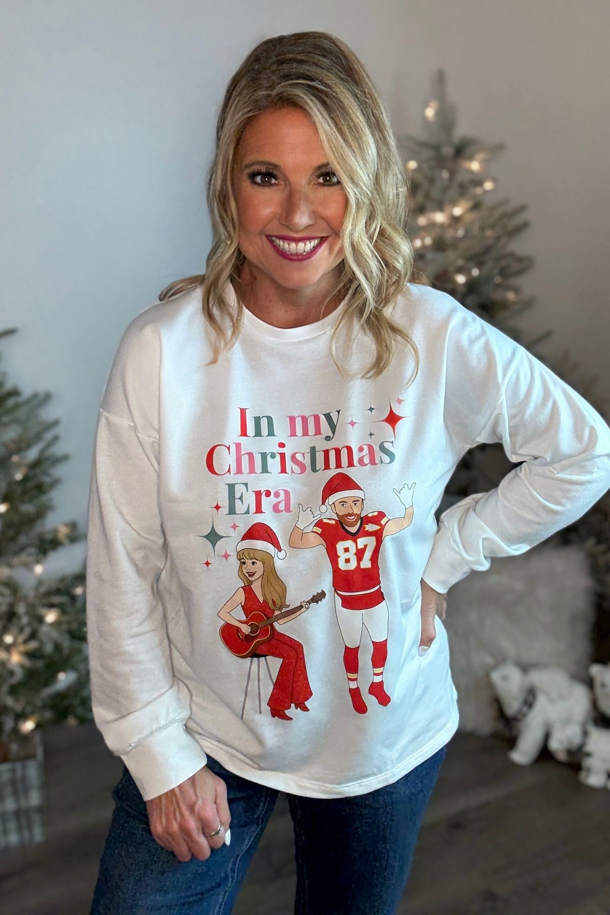 In My Christmas Era Long Sleeve Tee : White