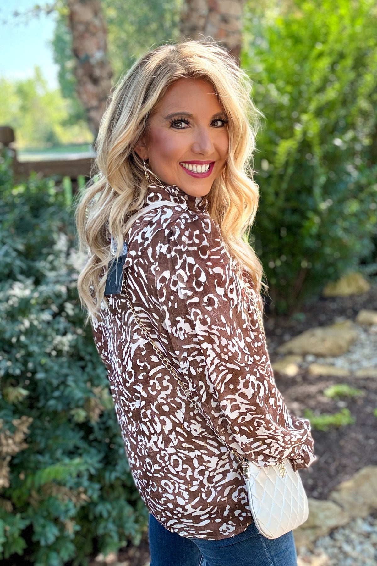 Teigen Animal Print Top : Brown