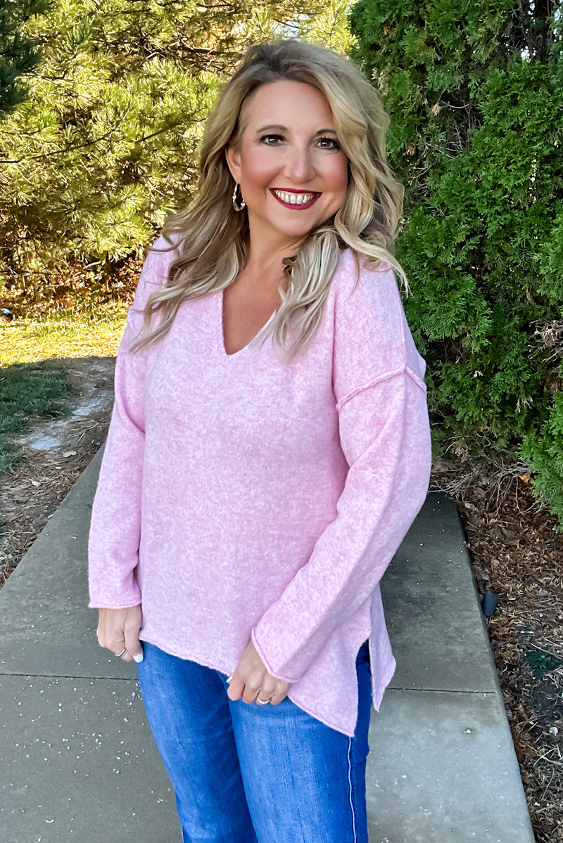 Cozy Cuddles Soft Sweater : Pink