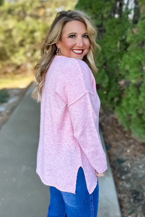 Cozy Cuddles Soft Sweater : Pink