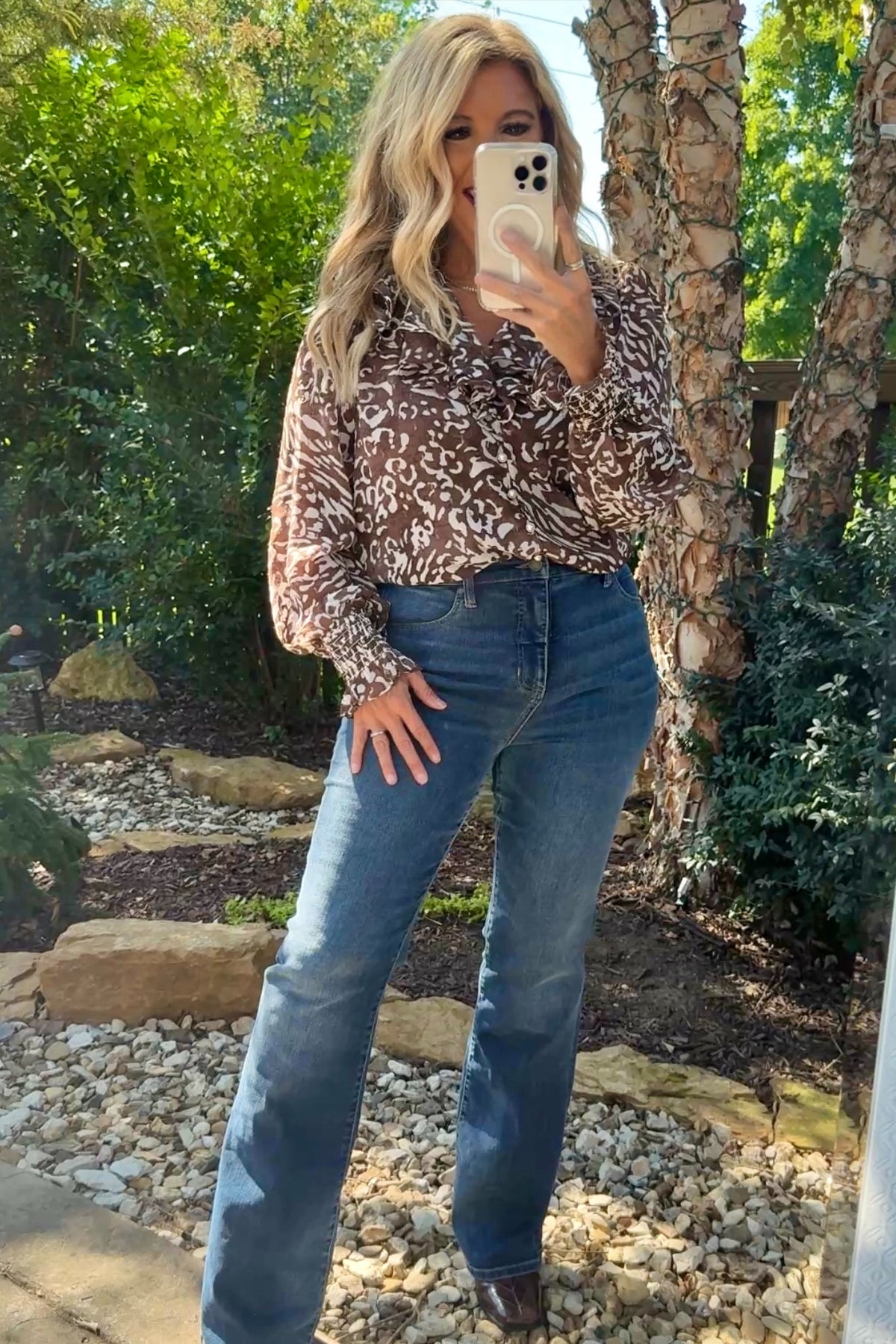 Teigen Animal Print Top : Brown