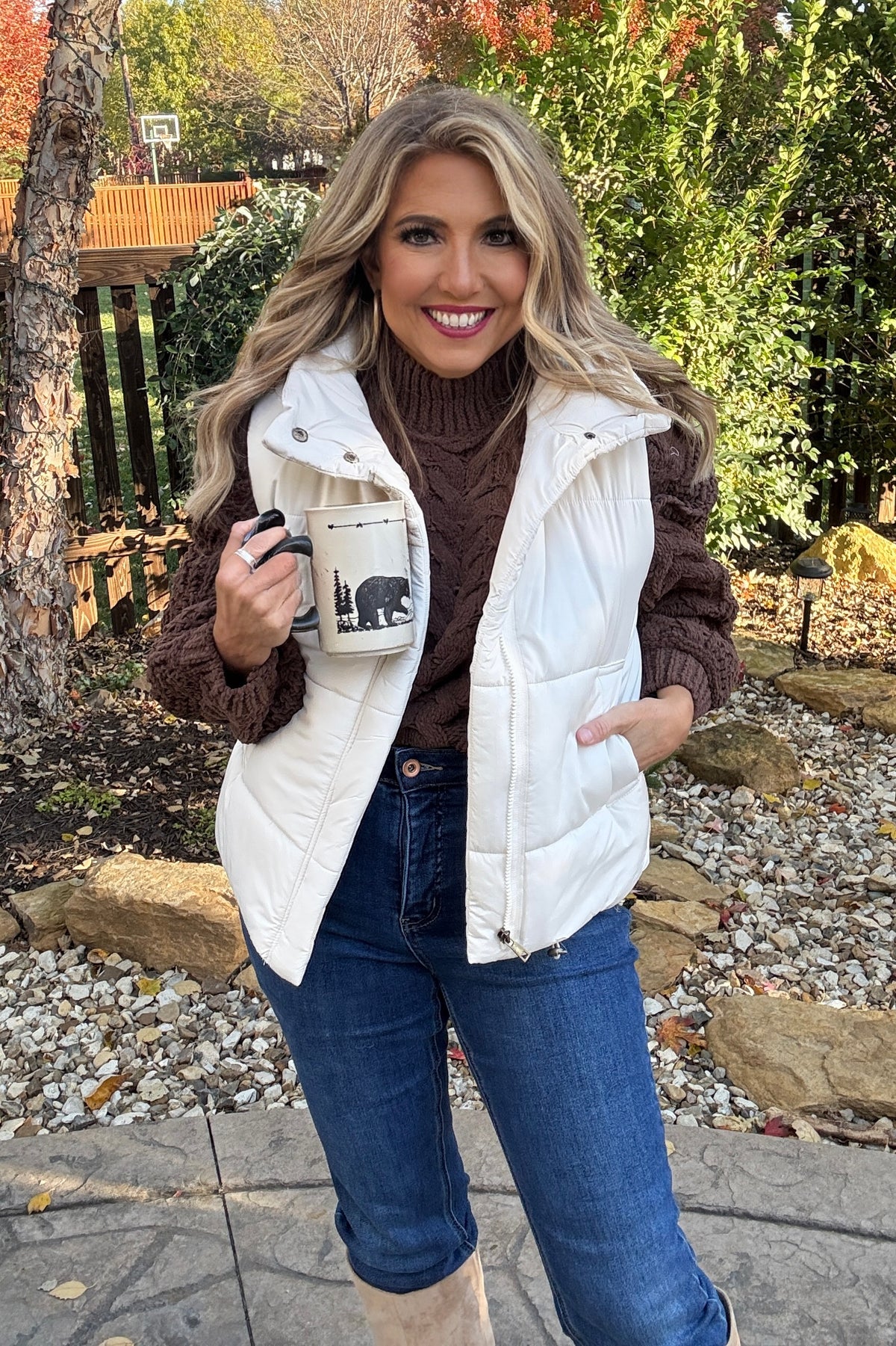 Gianina Puffer Vest : Cream