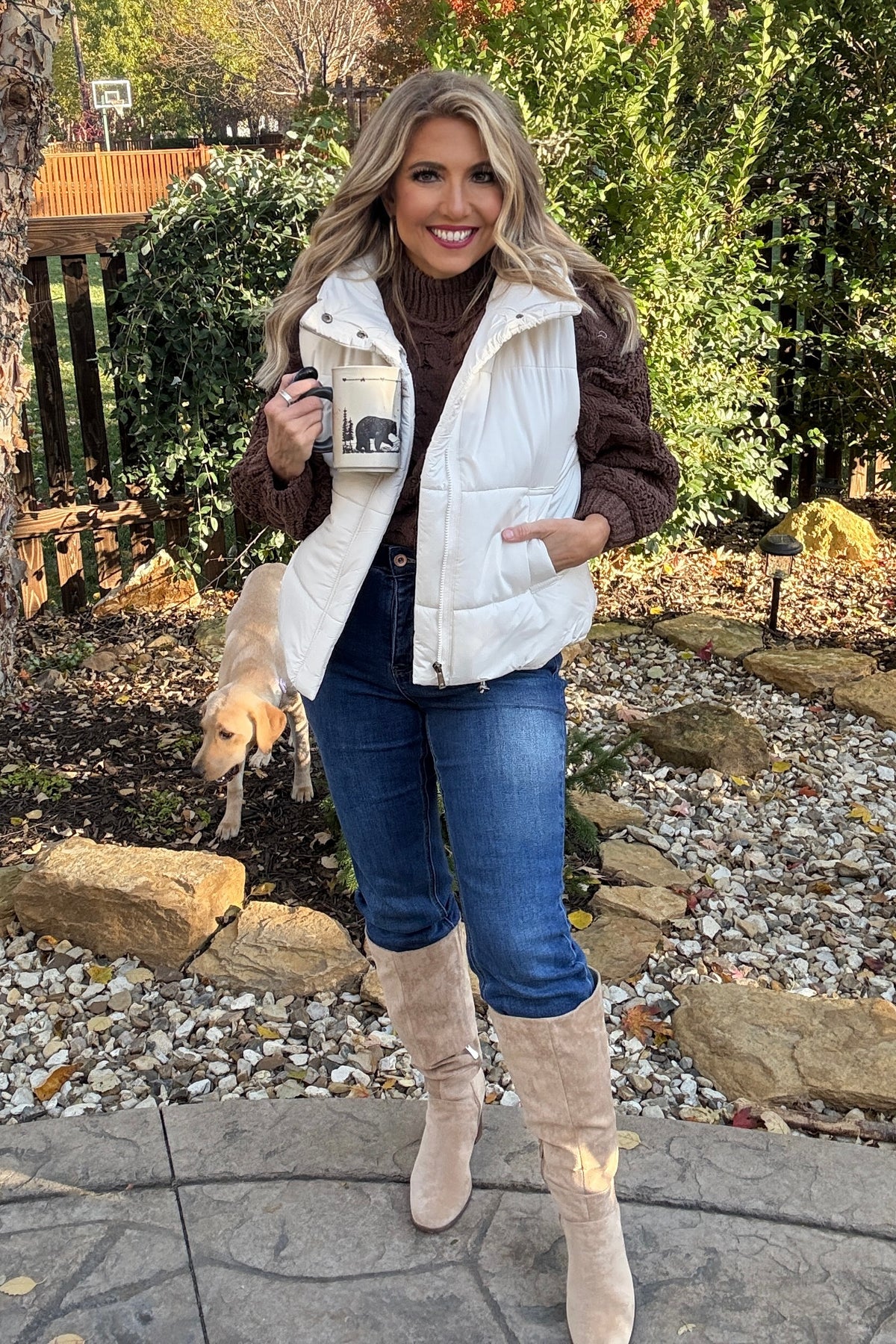 Gianina Puffer Vest : Cream