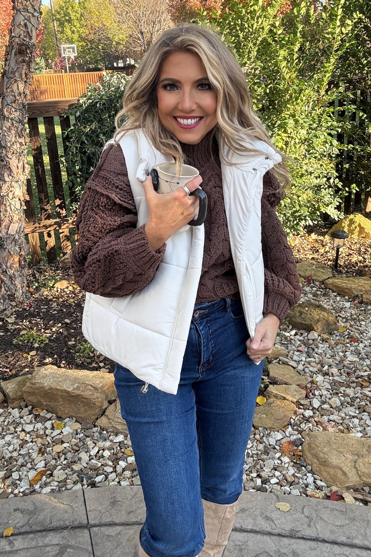 Gianina Puffer Vest : Cream