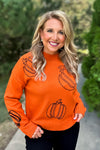 Pumpkin Patch Knit Sweater : Rusty Orange