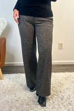 Liverpool Tweed Look Wide Leg Kelsey Trouser : Black/Tan