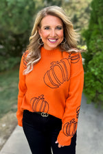 Pumpkin Patch Knit Sweater : Rusty Orange