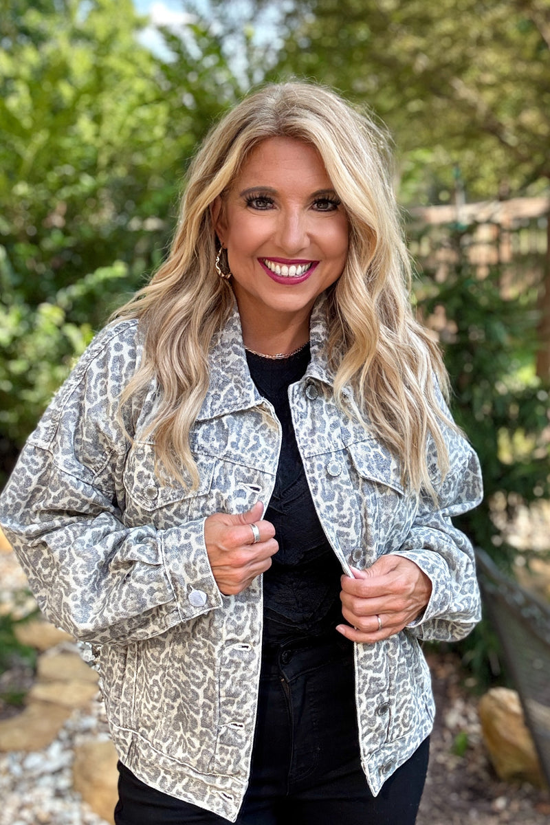 Kyoko Denim Jacket : Leopard