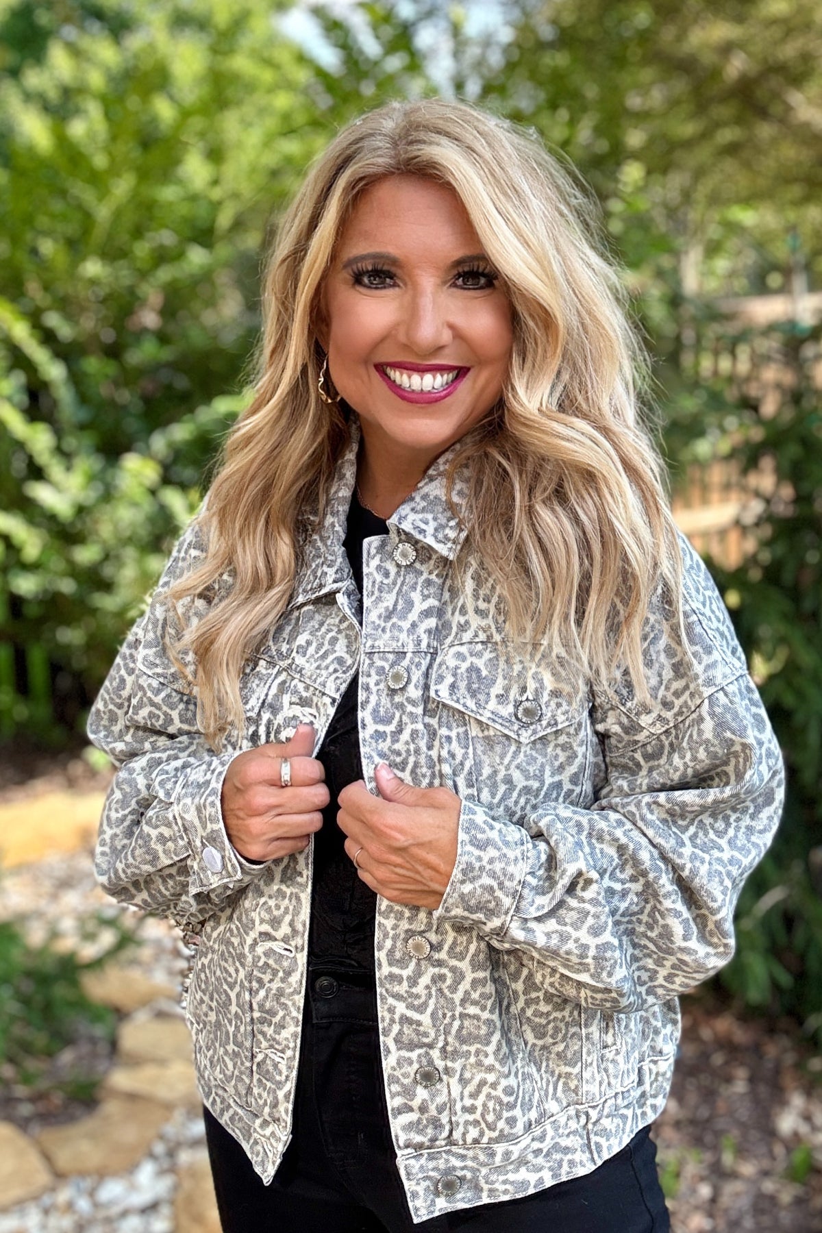Kyoko Denim Jacket : Leopard
