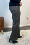 Liverpool Tweed Look Wide Leg Kelsey Trouser : Black/Tan