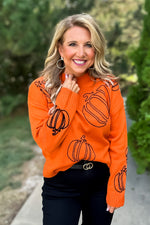 Pumpkin Patch Knit Sweater : Rusty Orange