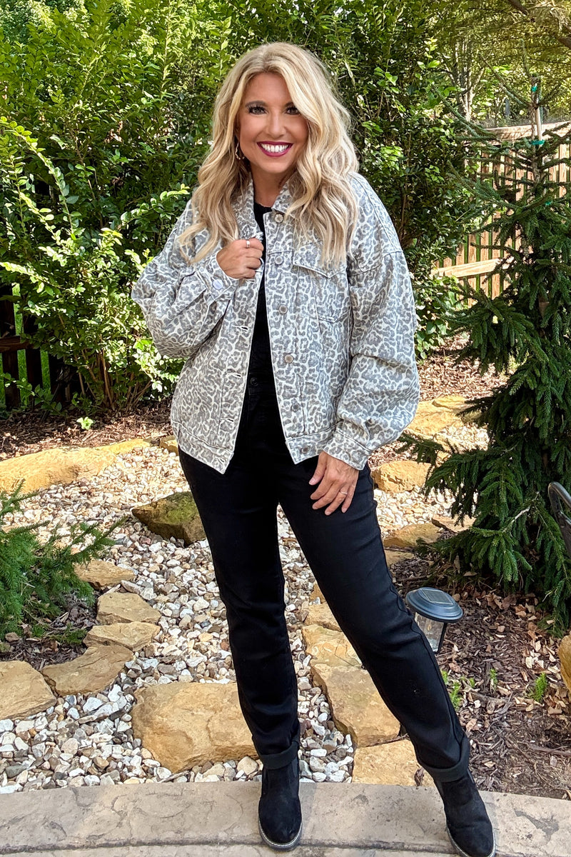 Kyoko Denim Jacket : Leopard