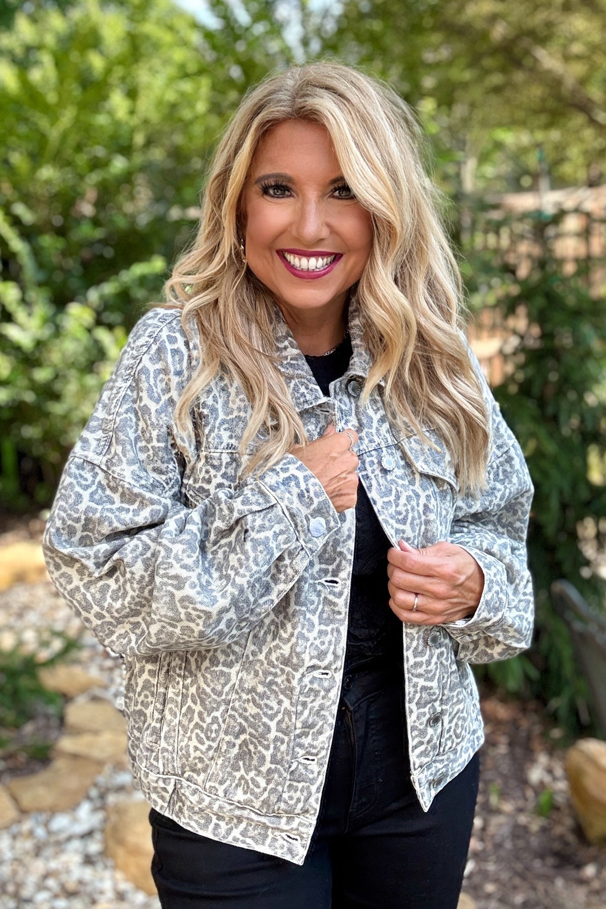 Kyoko Denim Jacket : Leopard