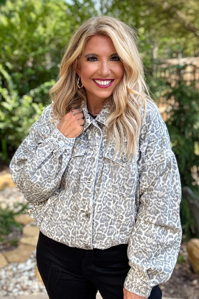 Kyoko Denim Jacket : Leopard