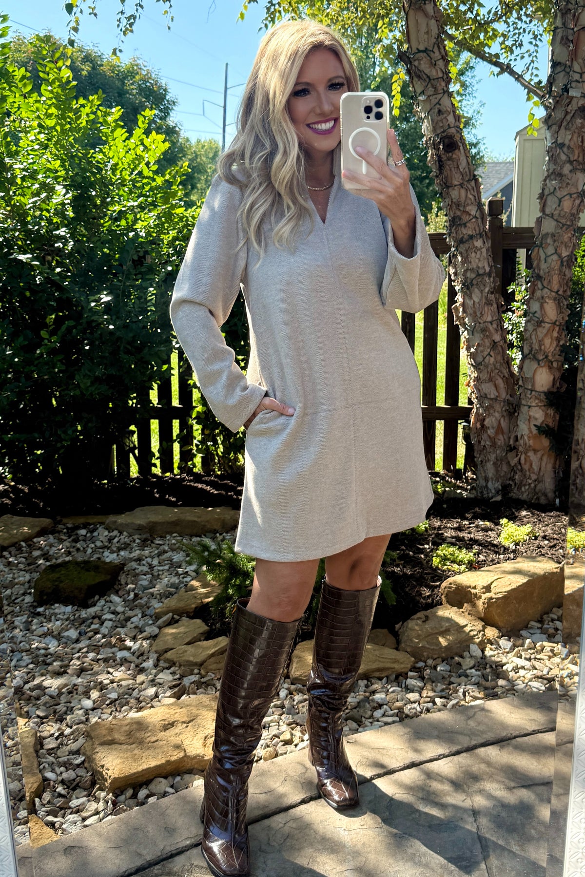 Orelia Dress : Taupe