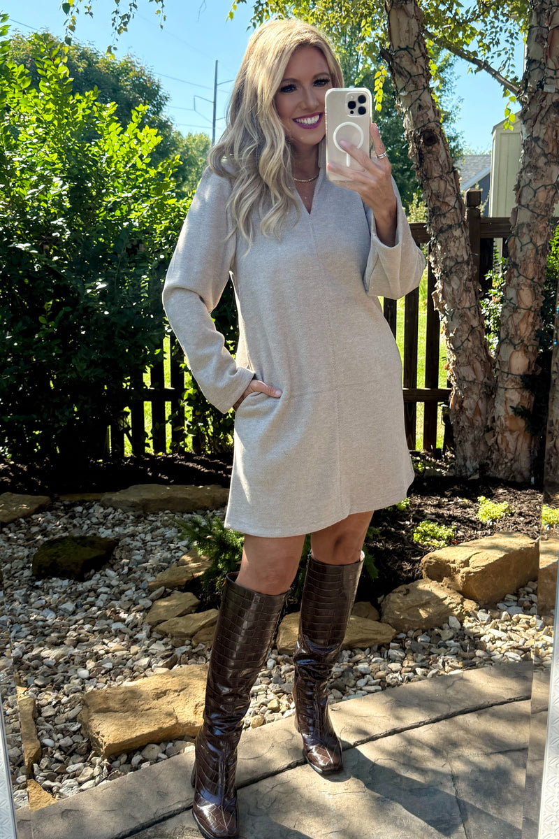 Orelia Dress : Taupe