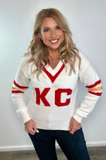 KC Vintage Cheer Sweater : White