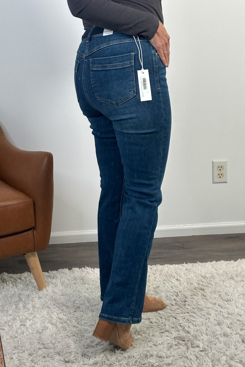 Tribal Brooke Hugging High Waist Microflare Jeans : Soft Indigo