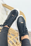 Renato Garini Snake Lace Up Sneaker : Black/Gold
