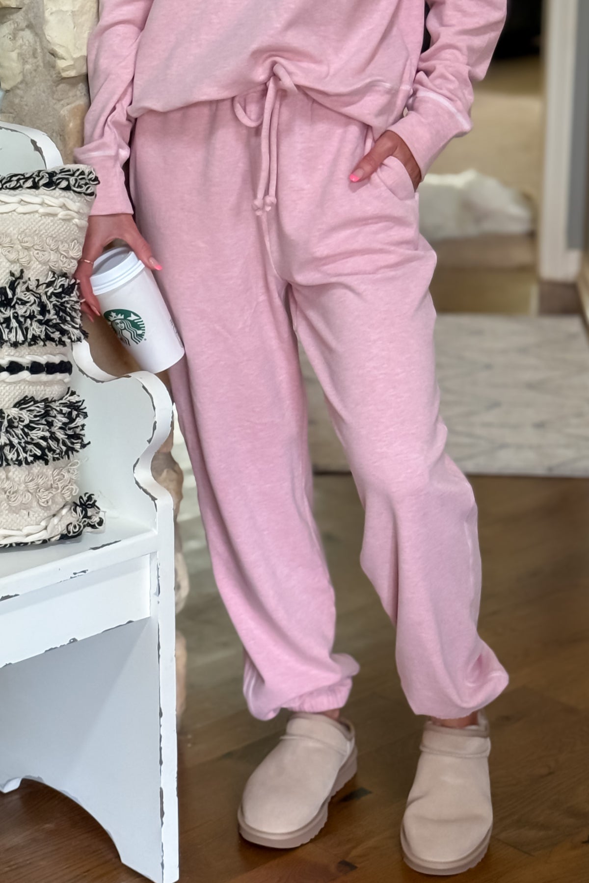 Rosalinda Ultra Soft Pullover Set : Heathered Pink