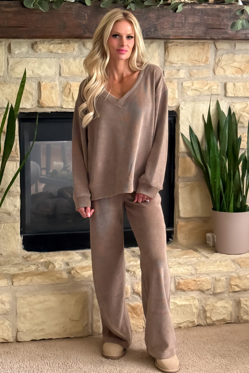 Vivianna Soft 2 Piece Corduroy set : Khaki