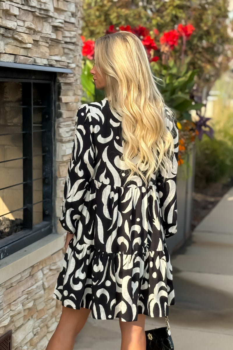 Breigh Long Sleeve Dress : Black
