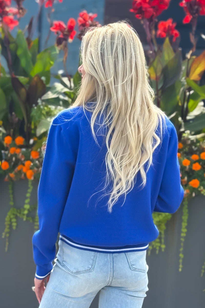 Kansas Univ. Wicks Woven Sweater : Royal