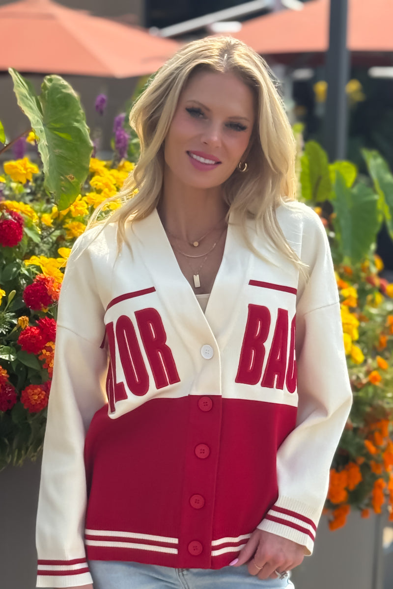 Arkansas Carley Card Lux Cardigan : Crimson