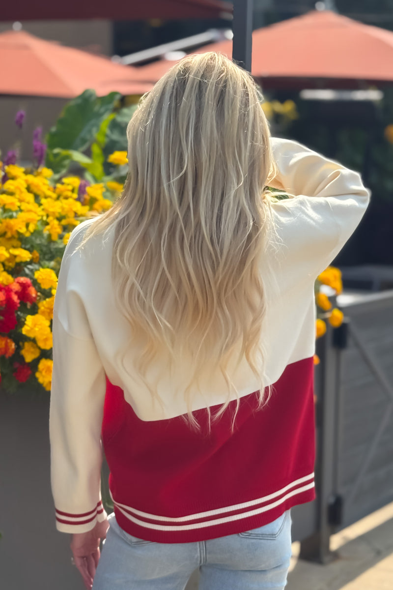 Arkansas Carley Card Lux Cardigan : Crimson