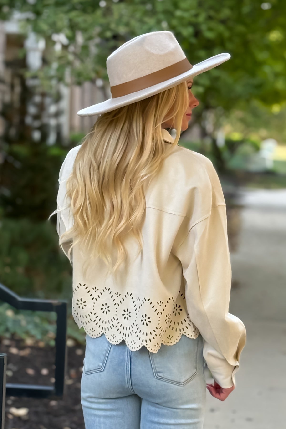 Viola Suede Shirt Jacket : Ivory