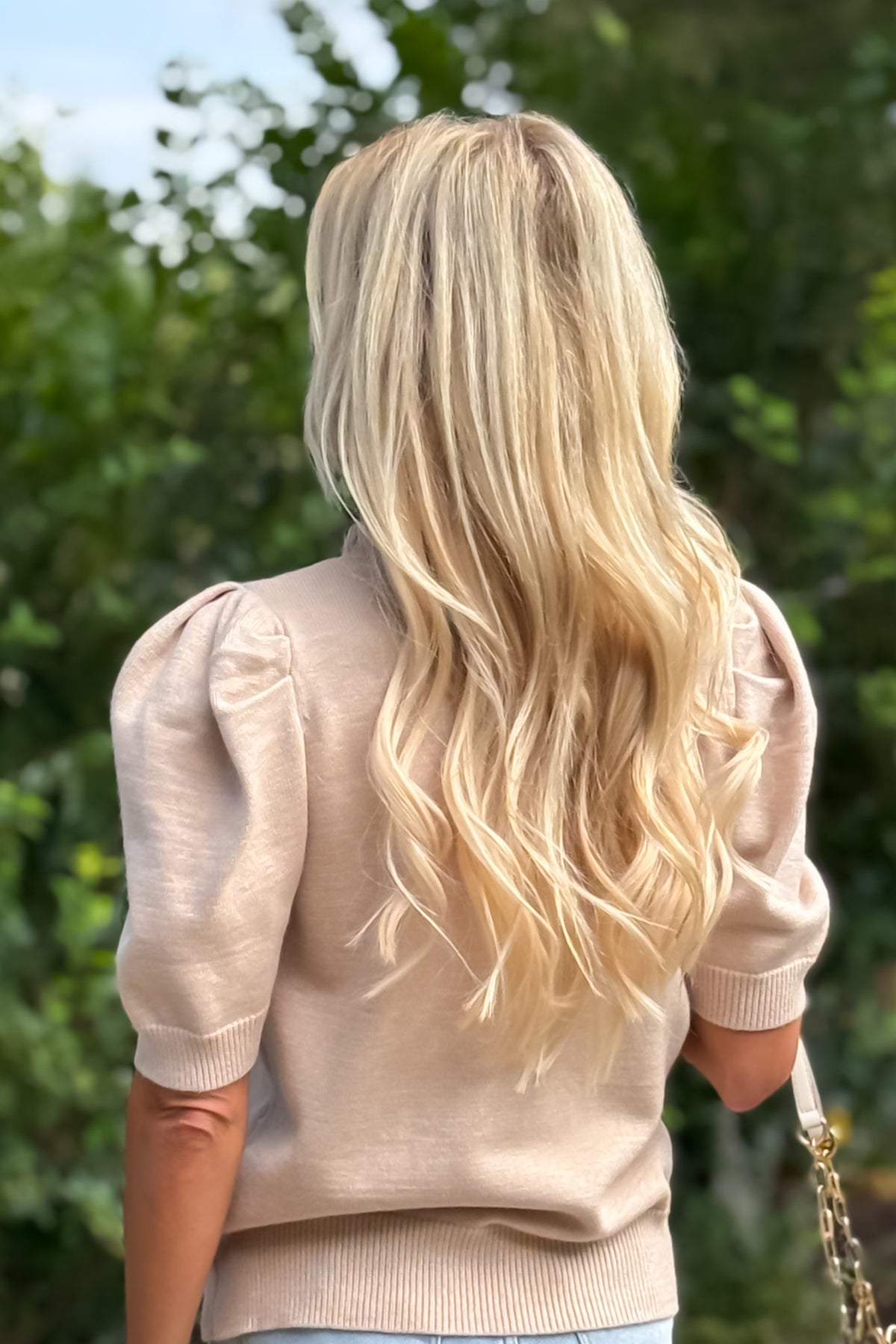 Tanaia Ruffled Neck Top : Taupe