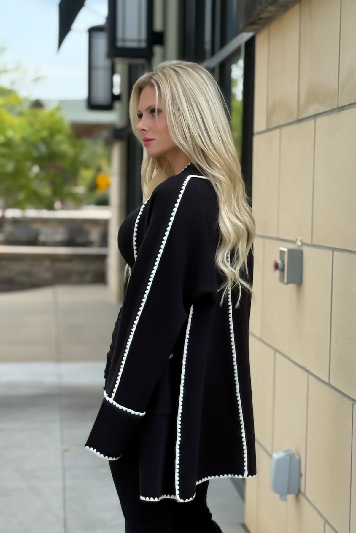 Pridget Long Sleeve Midi Cardigan : Black