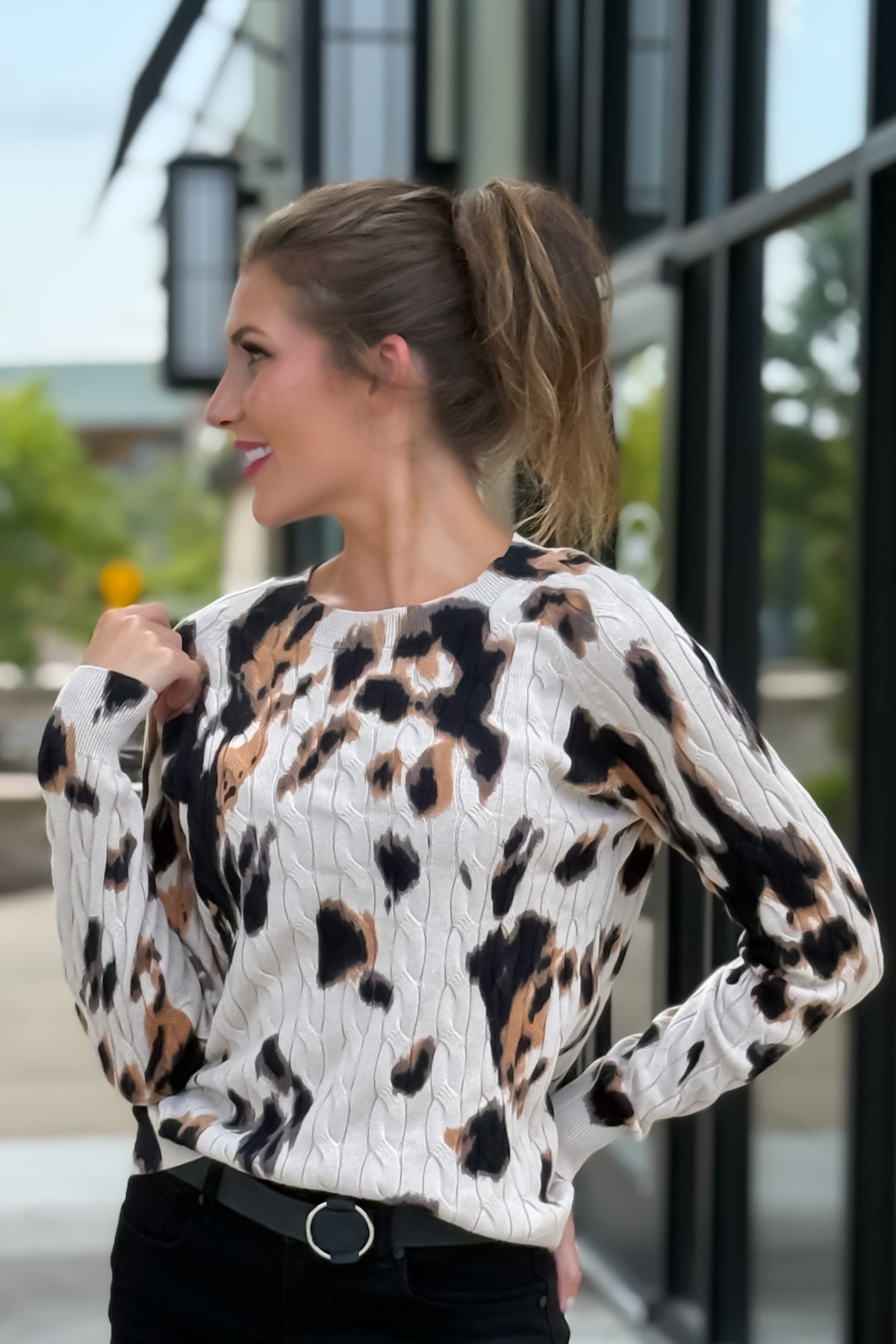 Tribal Tonya Crew Neck Sweater : Sandstone
