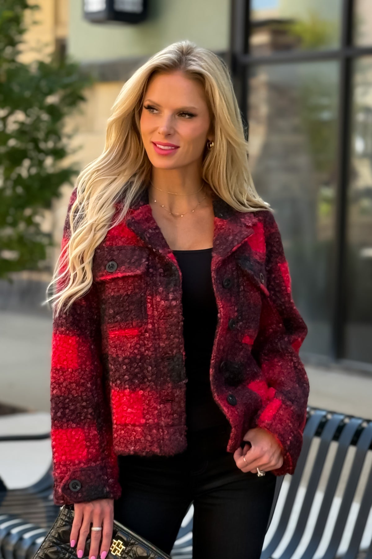 Liverpool Estes Park Boxy Shacket : Red