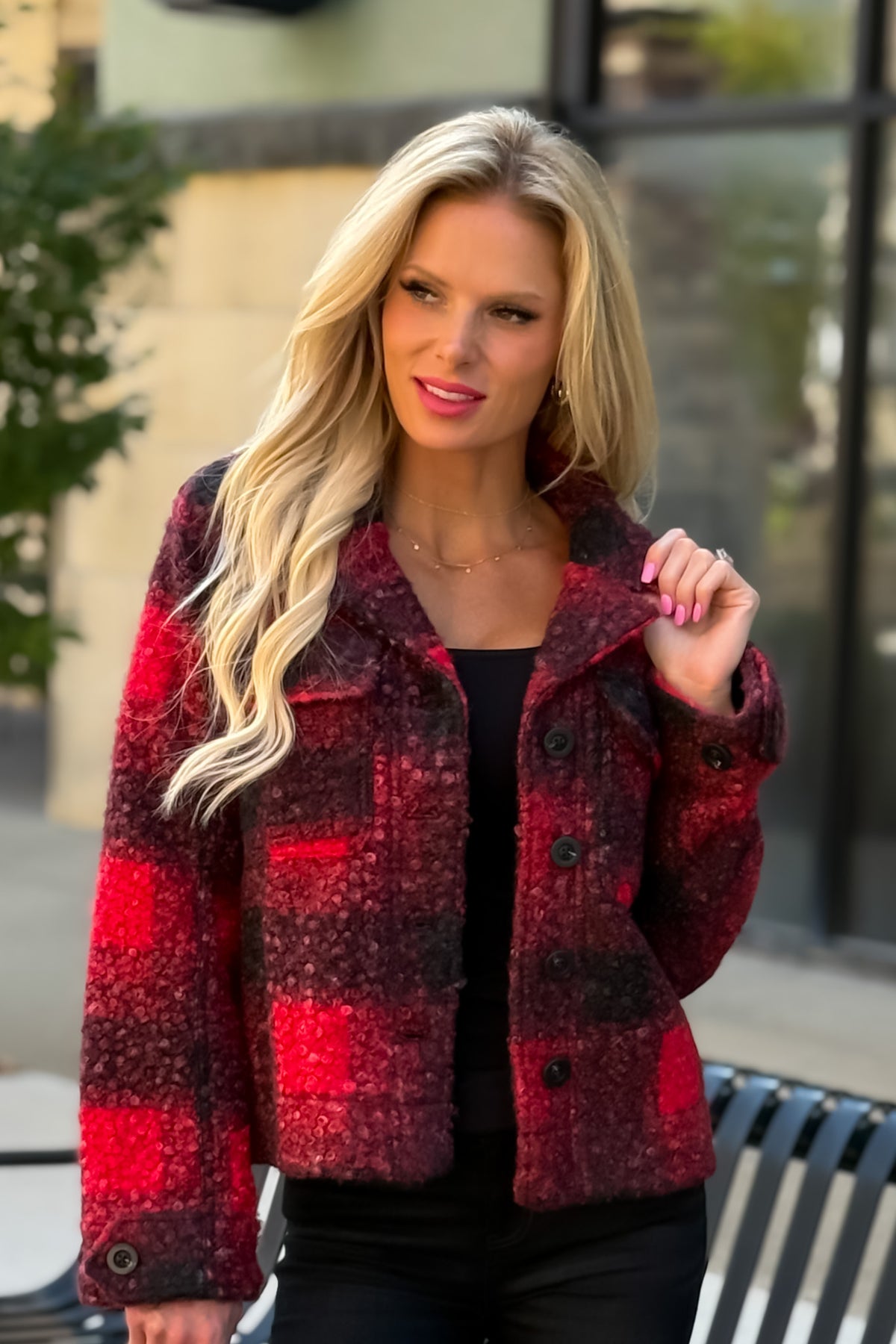 Liverpool Estes Park Boxy Shacket : Red