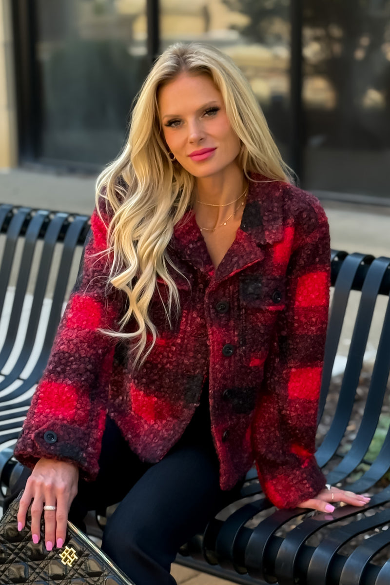 Liverpool Estes Park Boxy Shacket : Red