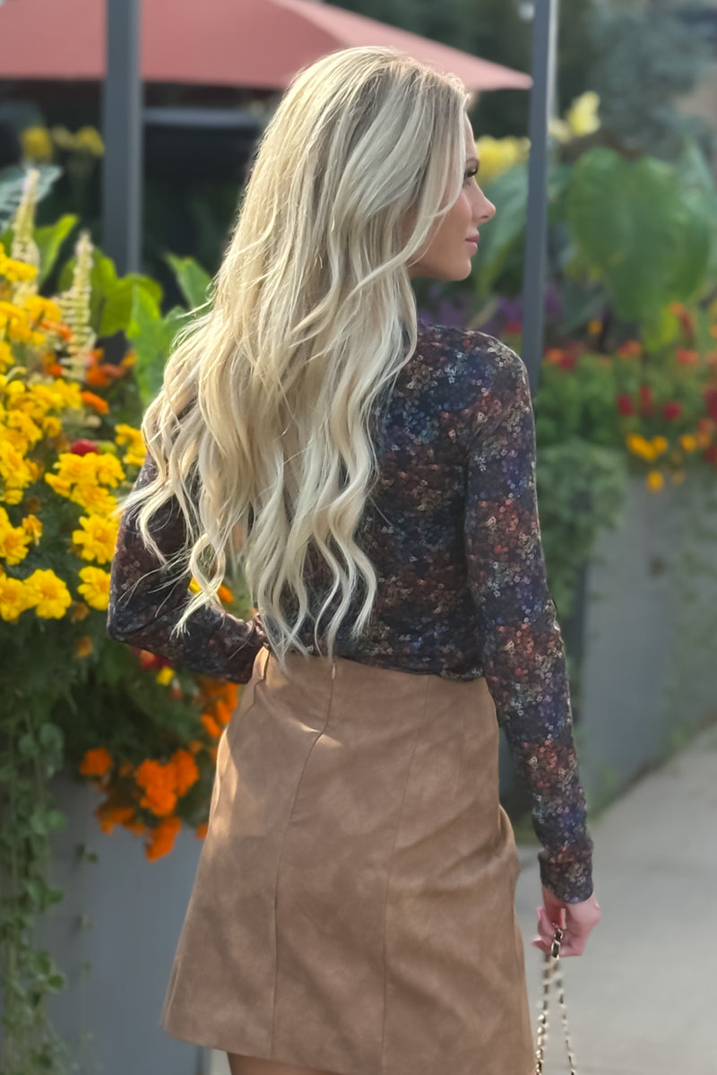 Charlie B Francesca Floral Mesh Top : Multi